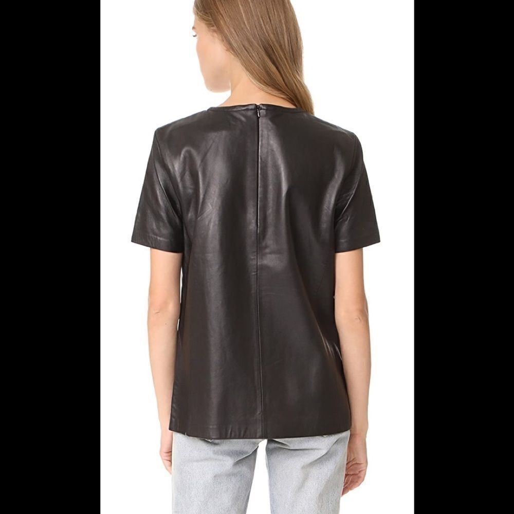 MACKAGE Tatiana Leather Black Top size XS nWT - Picture 4 of 5